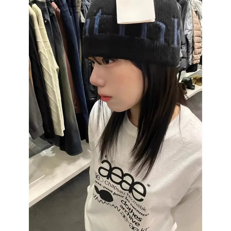 Aeae Korean Classic Letter Logo Versatile Casual Loose Short-sleeved T-shirt for Both Men and Women Women T Shirt Y2k Top Summer