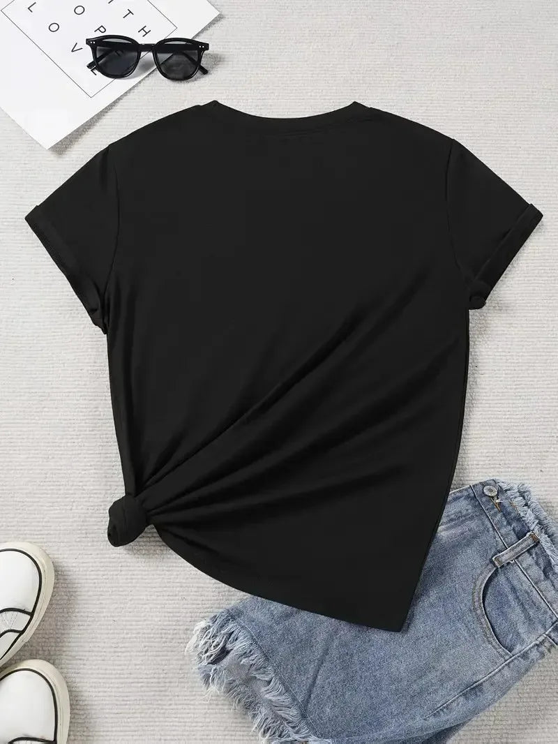 Stylish Unique Cool Cat Fans Short Sleeve T Shirt for Women Cartoon Summer Print Fitted Flattering Fashionable Soft Breathable