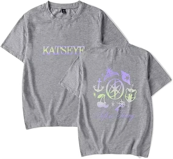 2025 Katseye Merch Distressed Tee Unisex Fashion Pop Music Short Sleeve Shirt Sweatwear Streetshirt Cool Summer T-Shirt Tops