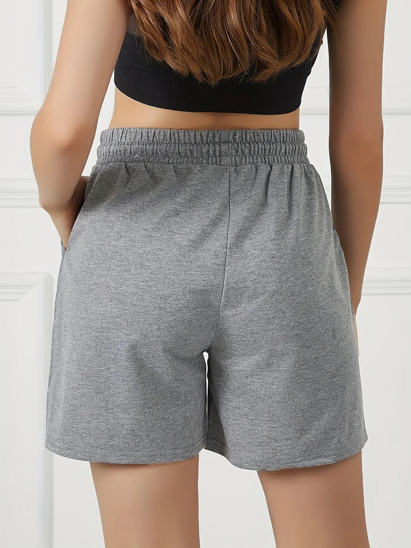 Summer Women's Casual Pants with Pockets, Waist Drawstring, Sports Shorts, Running Yoga Exercise, Loose and Comfortable