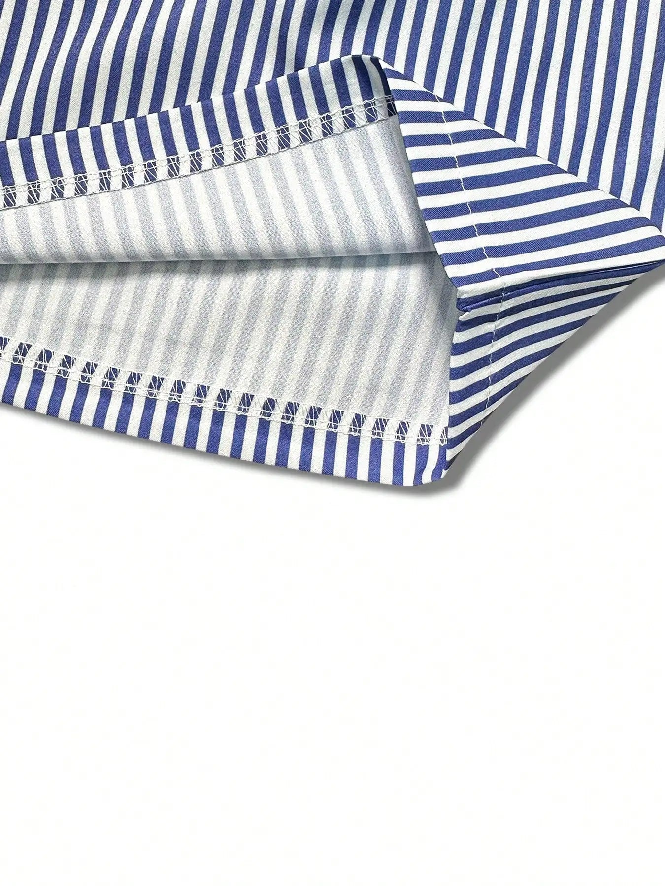 Women's Striped Print High Waist Shorts Casual Elastic Waist Pocket Shorts