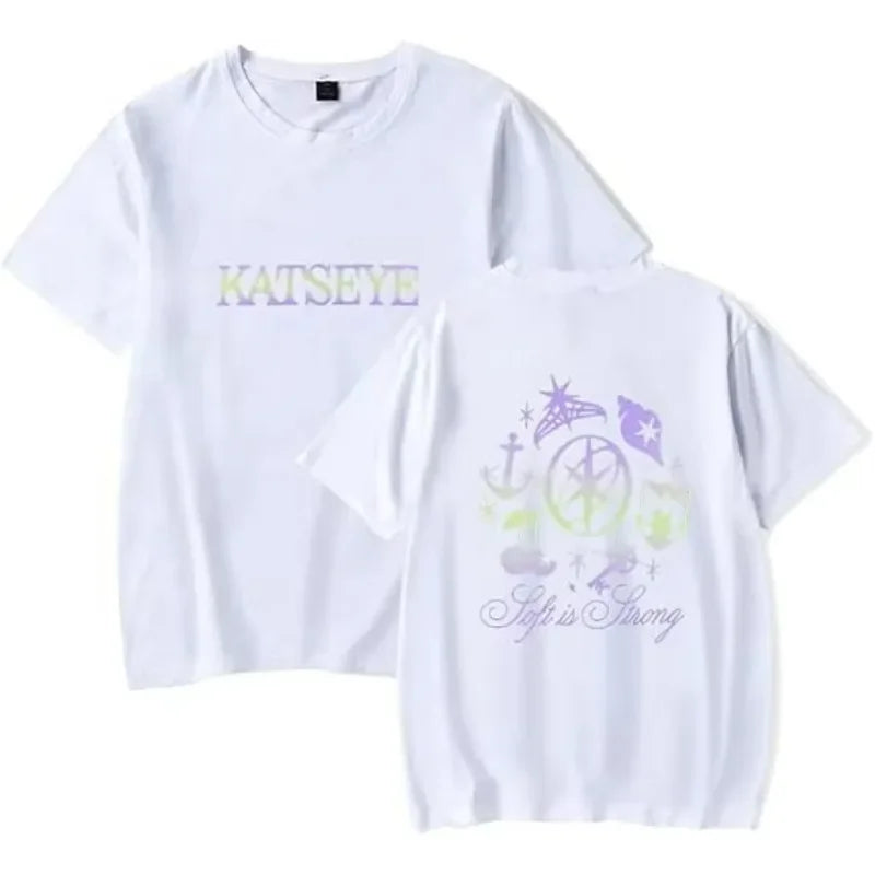 2025 Katseye Merch Distressed Tee Unisex Fashion Pop Music Short Sleeve Shirt Sweatwear Streetshirt Cool Summer T-Shirt Tops