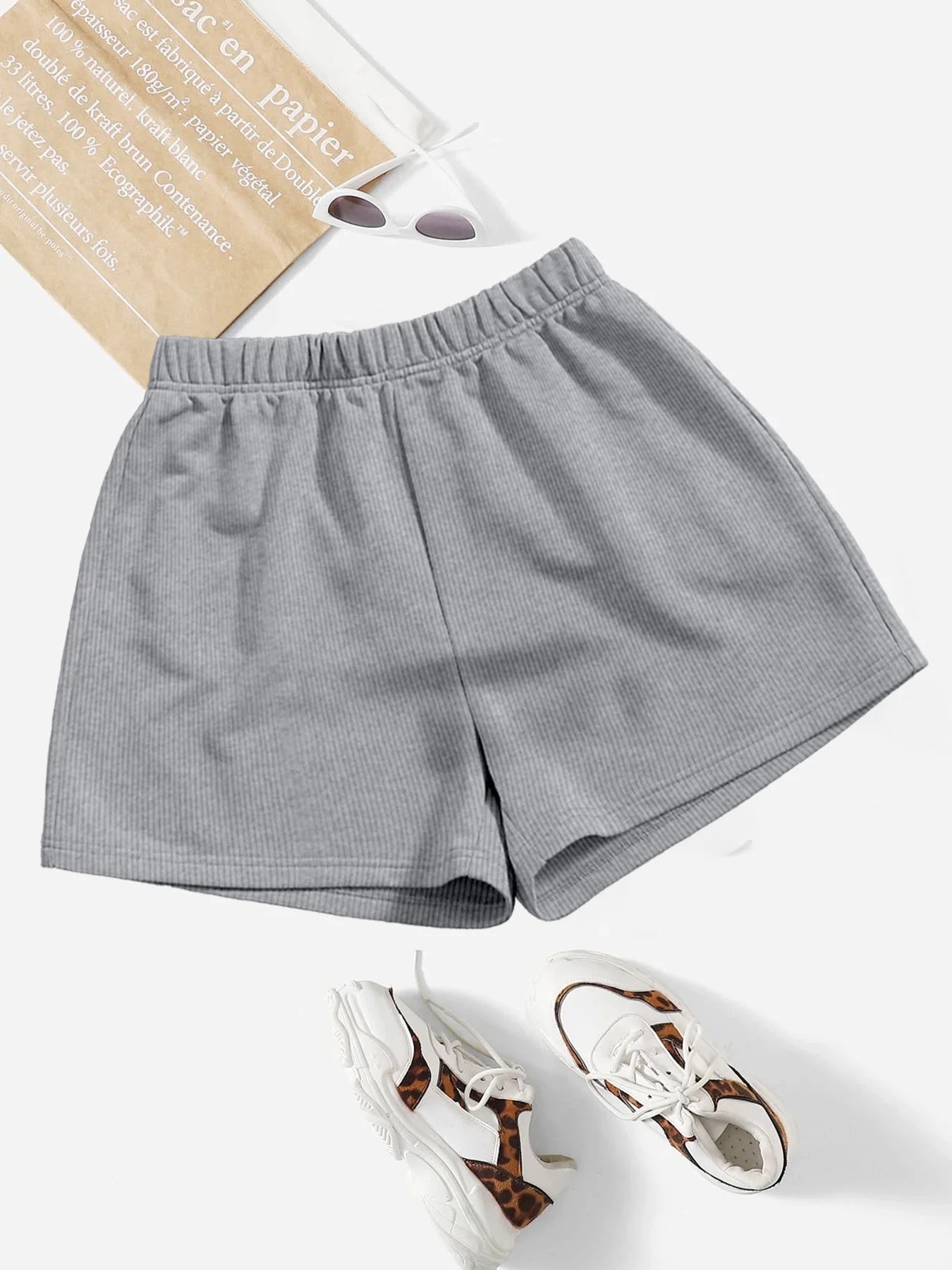 Solid Colour Women's Shorts Yoga Fitness Outer Women's High Stretch Breathable Casual Pants